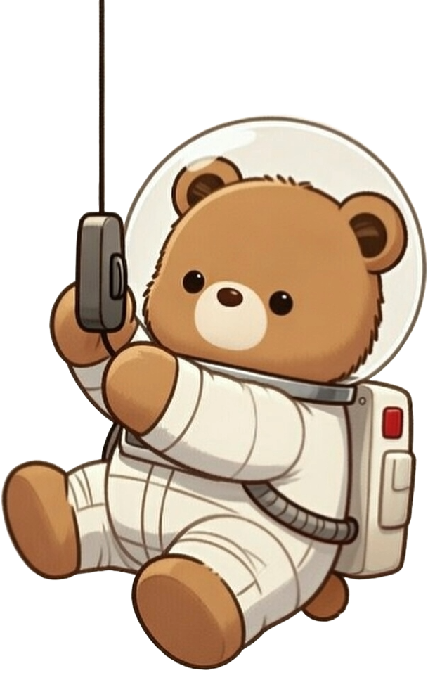 Bear Astronaut on a lamp